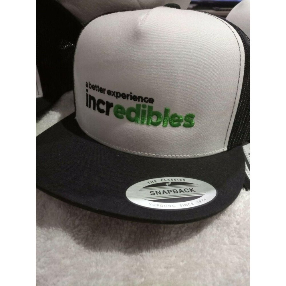 Incredibles Edibles Marijuana Hat Classic Snapback Cap / Dispensary Weed Store
